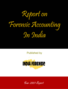 Forensic Accounting in India Year 2007