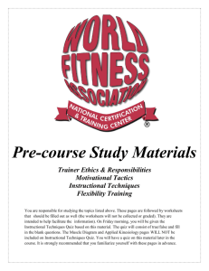 Pre-course Study Materials - World Fitness Association