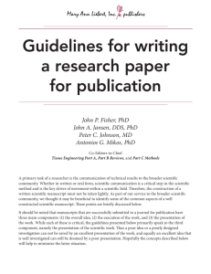 Guidelines for writing a research paper for publication