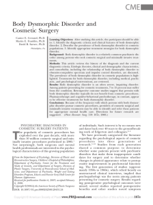 Body Dysmorphic Disorder and Cosmetic Surgery