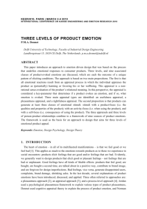 three levels of product emotion
