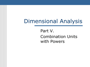 Dimensional Analysis