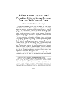 Children as Proto-Citizens: Equal Protection, Citizenship, and