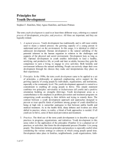 The term youth development is used in at least three different ways