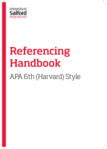 Referencing Handbook: APA 6th (Harvard Style)