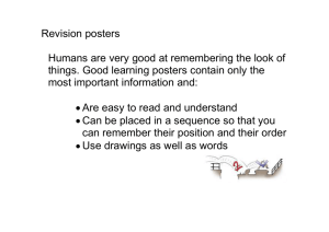 Revision posters Humans are very good at remembering the look of