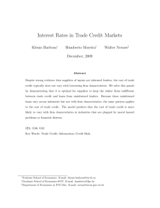 Interest Rates in Trade Credit Markets