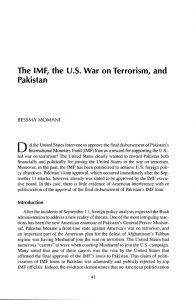 The IMF, the US War on Terrorism, and Pakistan