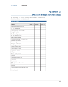 Disaster Supplies Checklist