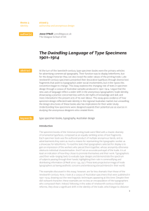 The Dwindling Language of Type Specimens 1901–1914