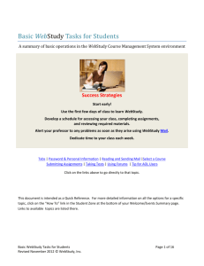 Basic WebStudy Tasks for Students