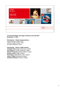Henkel - Q3 2015 Release