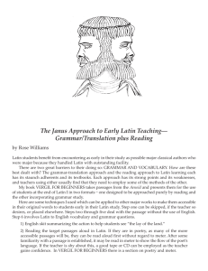 The Janus Approach to Early Latin Teaching― Grammar/Translation