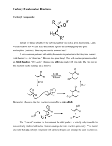 Carbonyl Condensation Reactions.