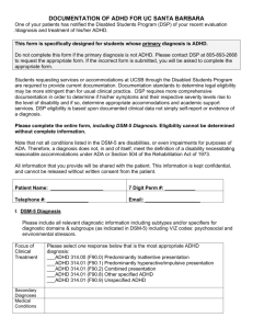 ADD/ADHD Documentation form - UCSB Disabled Students Program