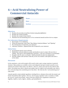 6—Acid Neutralizing Power of Commercial Antacids