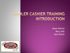 Kudler Cashier Training Introduction
