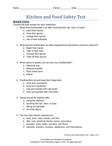Handout - Kitchen and Food Safety Test