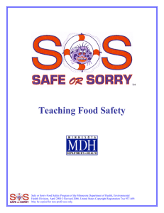 Teaching Food Safety - Minnesota Department of Health