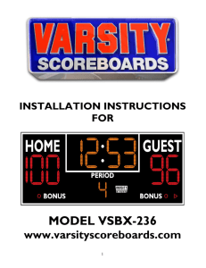 Scoreboard Installation Instructions