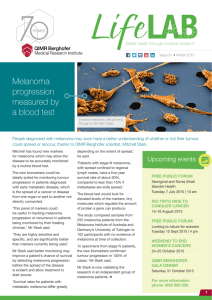 Melanoma progression measured by a blood test