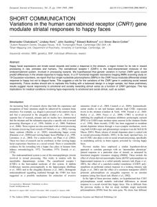 (CNR1) gene modulate striatal responses to happy faces