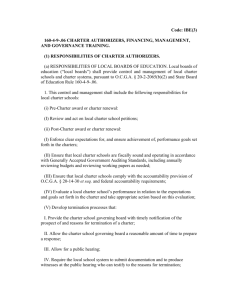 Code: IBE(3) 160-4-9-.06 CHARTER AUTHORIZERS, FINANCING