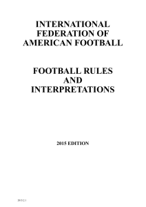 IFAF Tackle Rule Book 2015 - International Federation of American