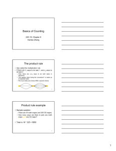 Basics of Counting The product rule Product rule example