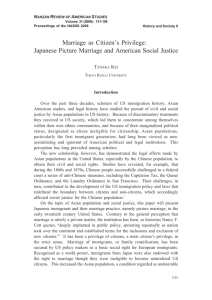 Japanese Picture Marriage and American Social Justice