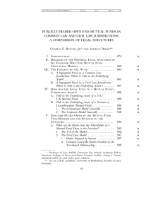 publicly-traded open end mutual funds in common law and civil law