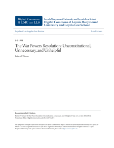 The War Powers Resolution: Unconstitutional