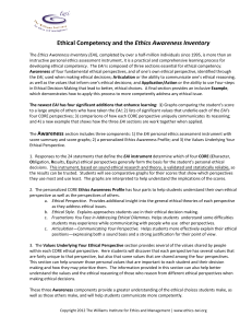 Ethical Competency and the Ethics Awareness Inventory