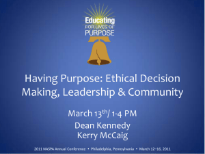 Ethical Decision Making, Leadership