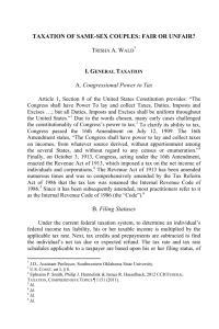 TAXATION OF SAME-SEX COUPLES: FAIR OR UNFAIR? A