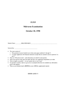 1998 Midterm Exam Solutions (MIT)