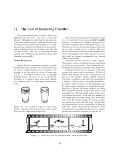 12. The Law of Increasing Disorder