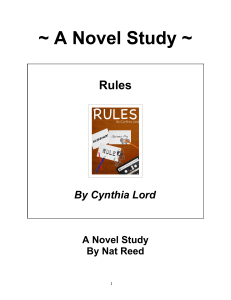 Rules By By Cynthia Lord A Novel Study By Nat Reed