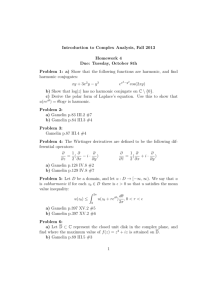 Introduction to Complex Analysis, Fall 2013 Homework 4 Due