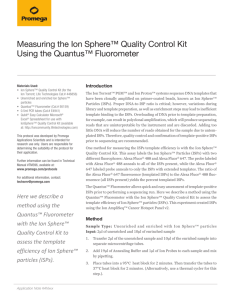 Measuring the Ion Sphere™ Quality Control Kit Using the Quantus