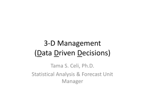 3-D Management (Data Driven Decisions)