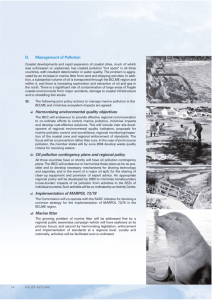 D. Management of Pollution a) Harmonising environmental quality