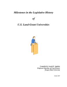 Milestones in the Legislative History of U.S. Land