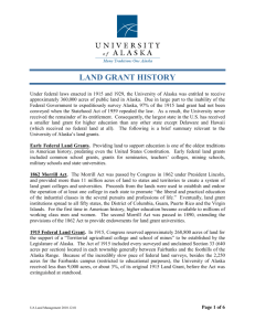 land grant history - University of Alaska System