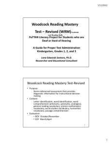 Woodcock Reading Mastery Test – Revised
