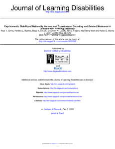 Journal of Learning Disabilities