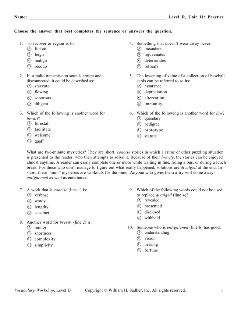 name-level-d-unit-11-practice-vocabulary-sadlier