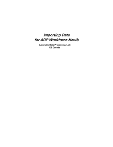 Importing Data for ADP Workforce Now