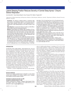 Lateral Sleeping Position Reduces Severity of Central Sleep Apnea