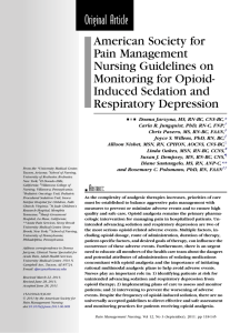 Guidelines on Monitoring for Opioid-Induced Sedation and